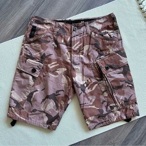 G-STAR RAW Roxic Dusty Mauve Brown Camo Cargo Shorts